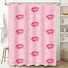 Pink Pattern Shower Curtain Waterproof Home Decor Bathroom Accessories