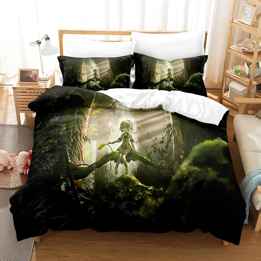 New Game Nahida Genshin Impact Bedding Set Soft Comforter Cover With 1/2pcs Pillow Shams For Kids Adults Microfiber Quilt Cover