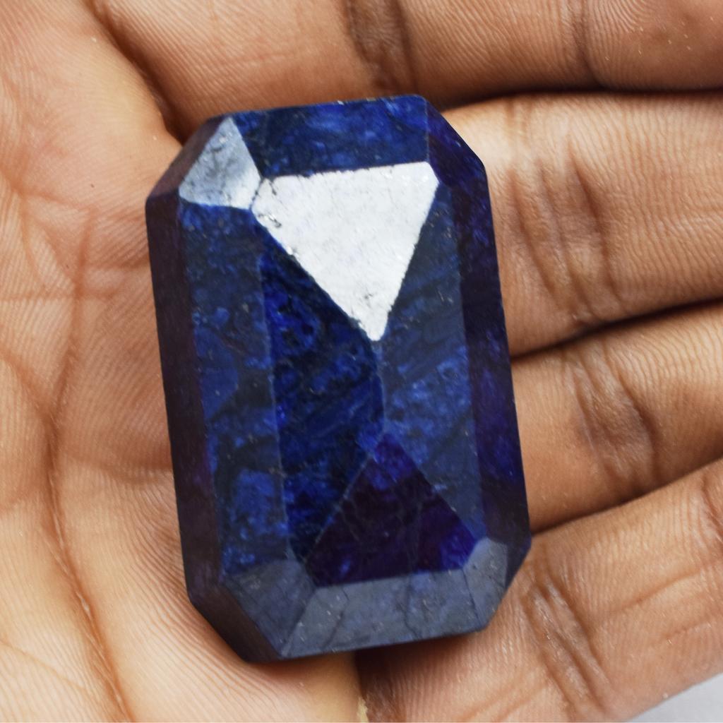 CERTIFIED Blue Sapphire 189.55 Ct Emerald Cut Natural Huge Size Loose Gemstone AR-2574-S