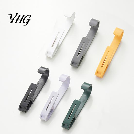 Bathroom Towel Holders Laundry Hook with Clip, Non-Drilling ABS Closet Organizer, Multi Purpose Punch Free Mounting Clips Durable Anti-slip