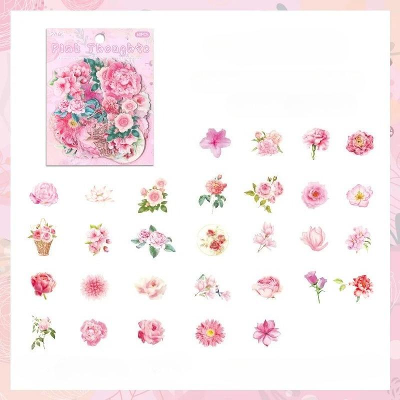 60 Pcs/pack Plant Flower Cluster Stickers Junk Journal Creative Stationery DIY Decorative Stickers Scrapbook School Supplies