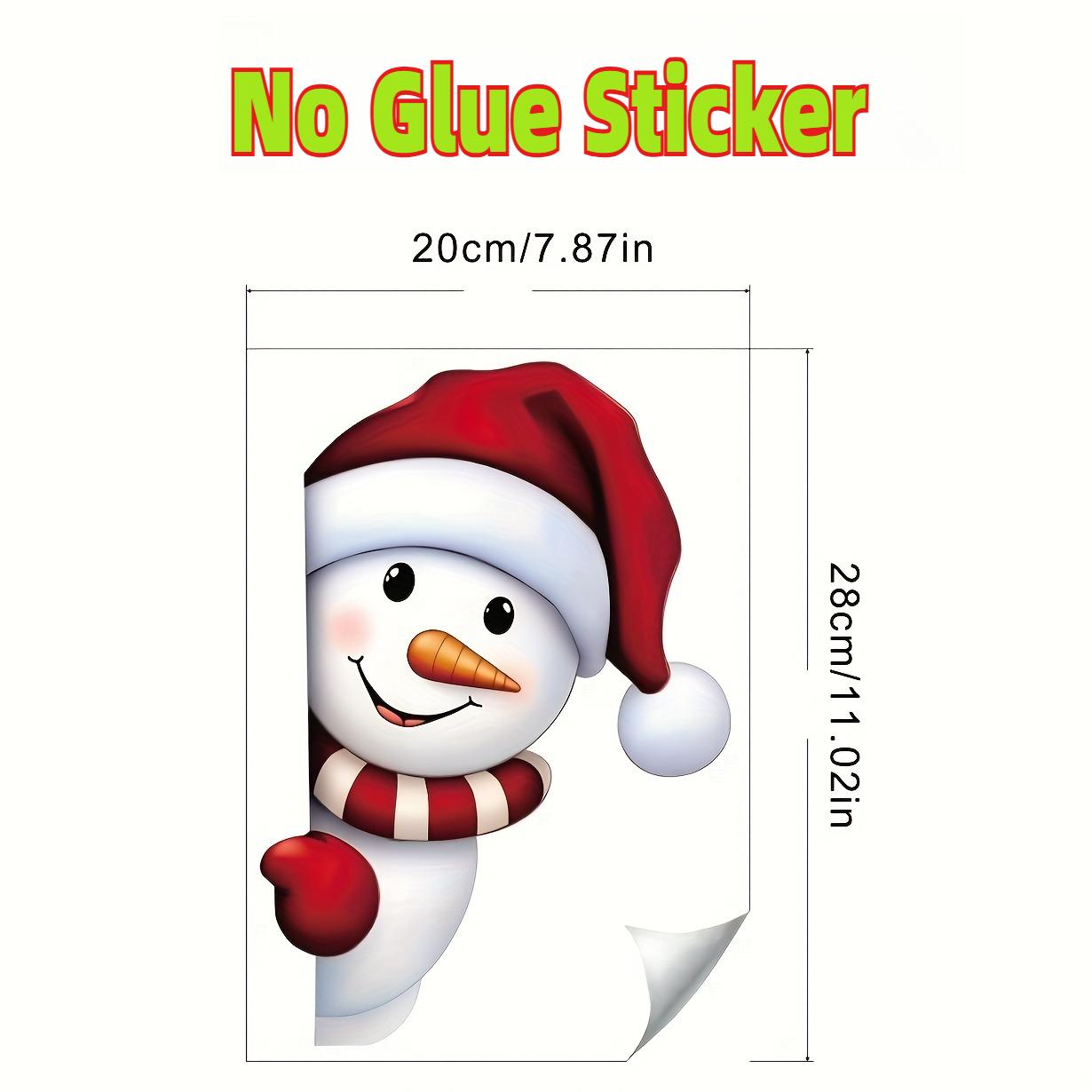 

1PC Funny Christmas Peeking Snowman Window Glass Static Sticker DIY Door Refrigerator Smooth Surface Festive Home Decoration