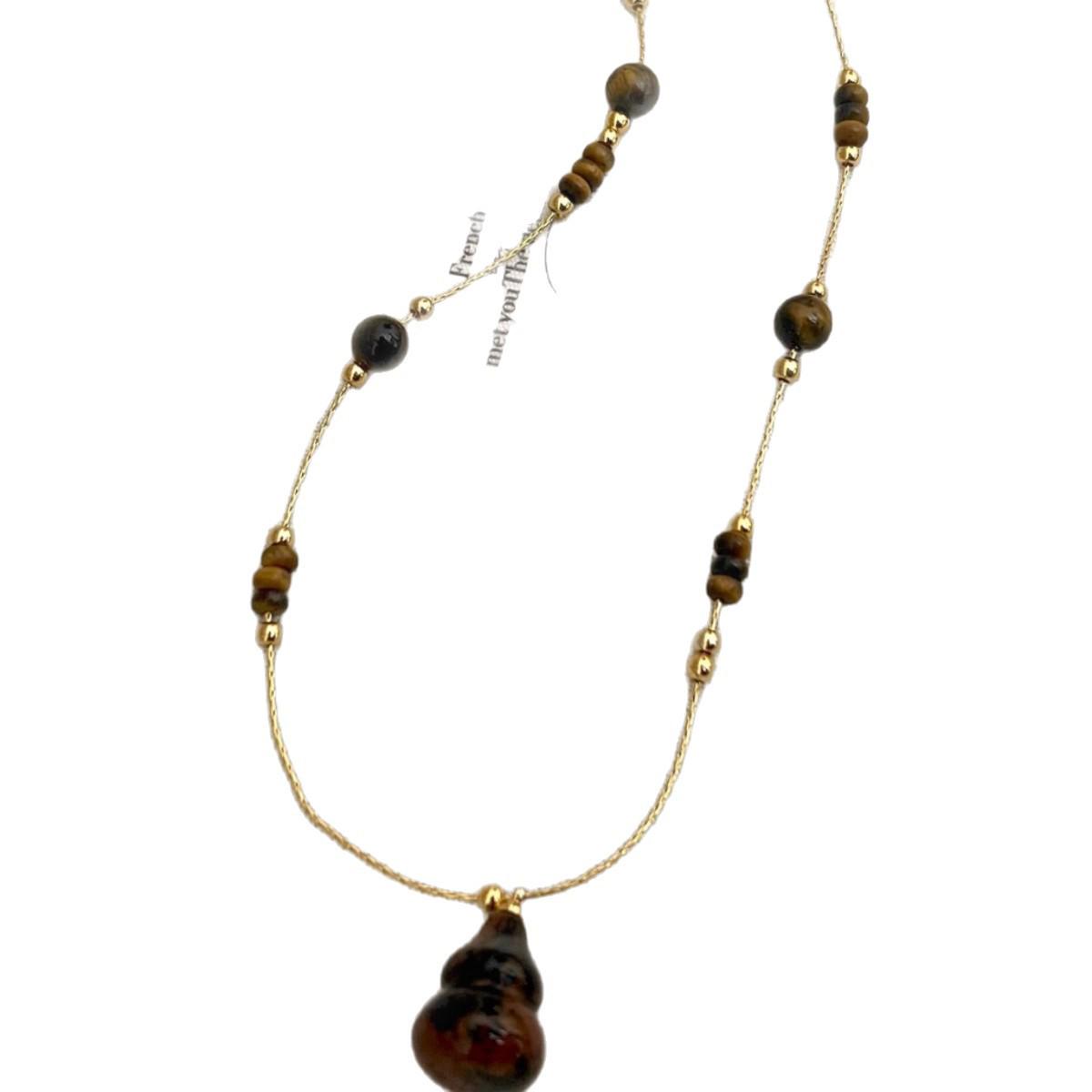 Melaleuca Gourd Beaded Necklace: Personalized, Luxurious, Versatile Chinese Style Sweater Chain for Women