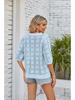 2024 Summer Women's Fashion Round Neck Hollow-Out Sun Protection Knit Sweater Cardigan