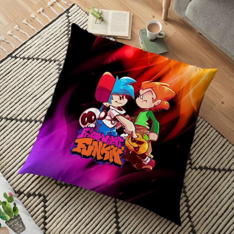 Friday Night Funkin Cushion Pillow Case Whitty Boyfriend Pillow Cover Lemon Demon Monster Living Room Decorative Pillow Kids Gift 45cm