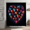 3D Färgglatt Hjärta Duschdraperi | Livfull och Modern Badrumsinredning