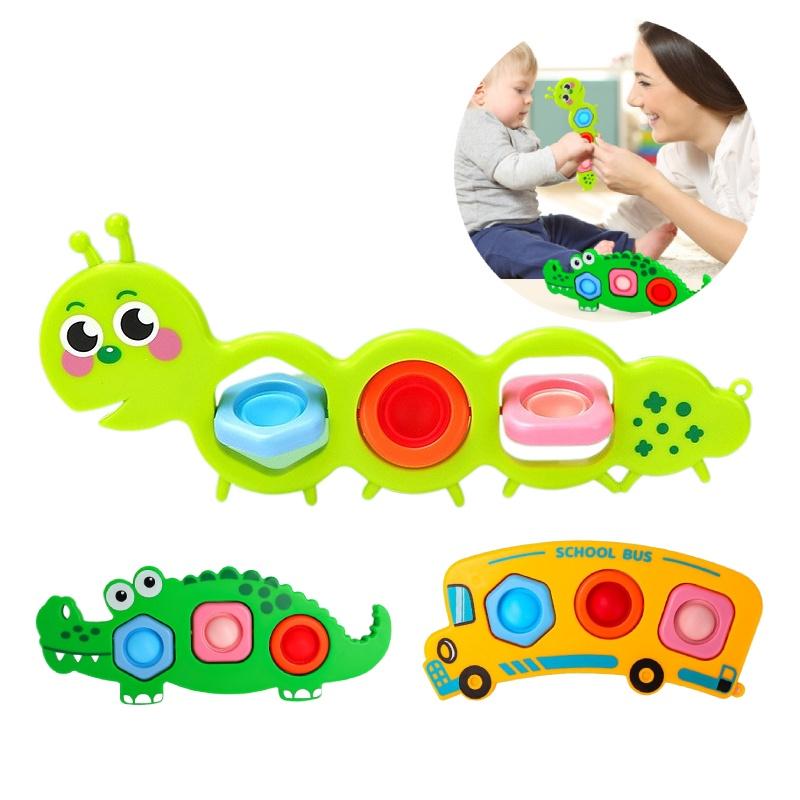 Stress-relieving Bubble Popper Toy Crocodile, Caterpillar, And Bus
