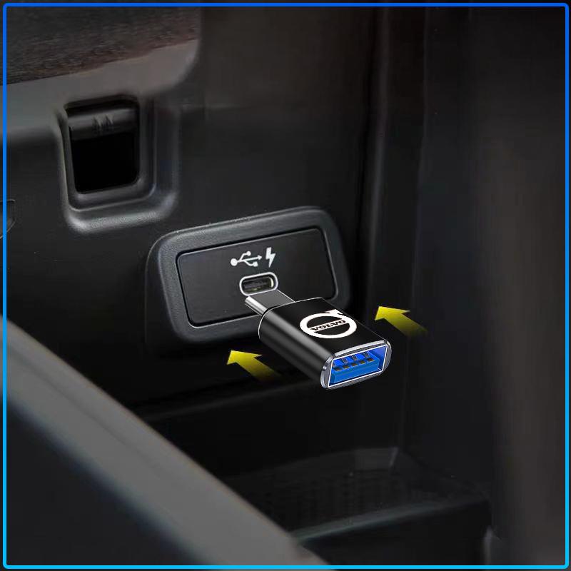 Car Type-C To USB 3.0 Interface Mini Converter Charging Adapter For Volvo XC60 XC90 S60 S80 S40 V40 V60 V70 V50 XC70