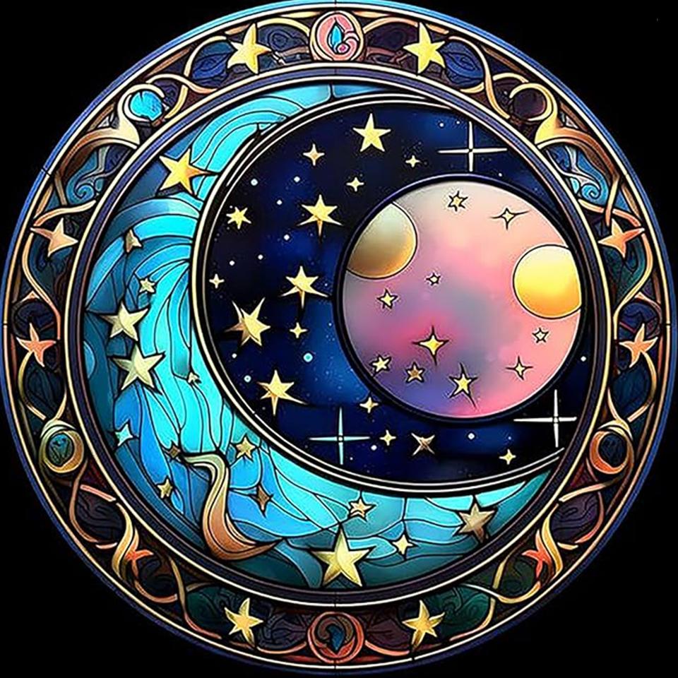 

Луна и Солнце Красочные Животные Алмазная Картина Вышивка Ангела Мечтательный Пейзаж Вышивка Крестом Мозаичные Изображения Украшение Дома Full Round 60x60CM