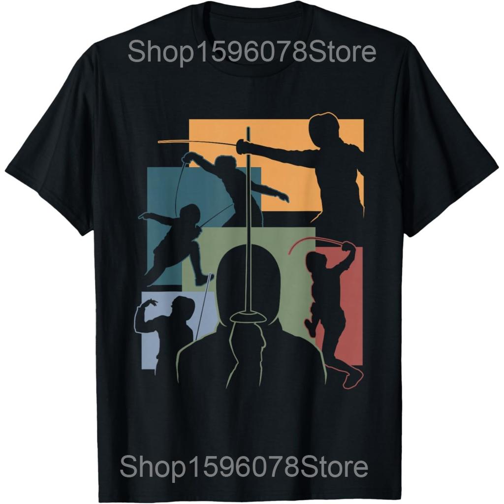 Funny Fencer Gift Fencing Make New Friends And Stab Them T Shirts Men Humor Streetwear Tee Short Sleeve Unisex Loose Clothing
