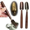 Portable Solid Wood Handle Tea Spoon Copper Creative Tea Shovel Retro Tea Leaves Shovel Coffee