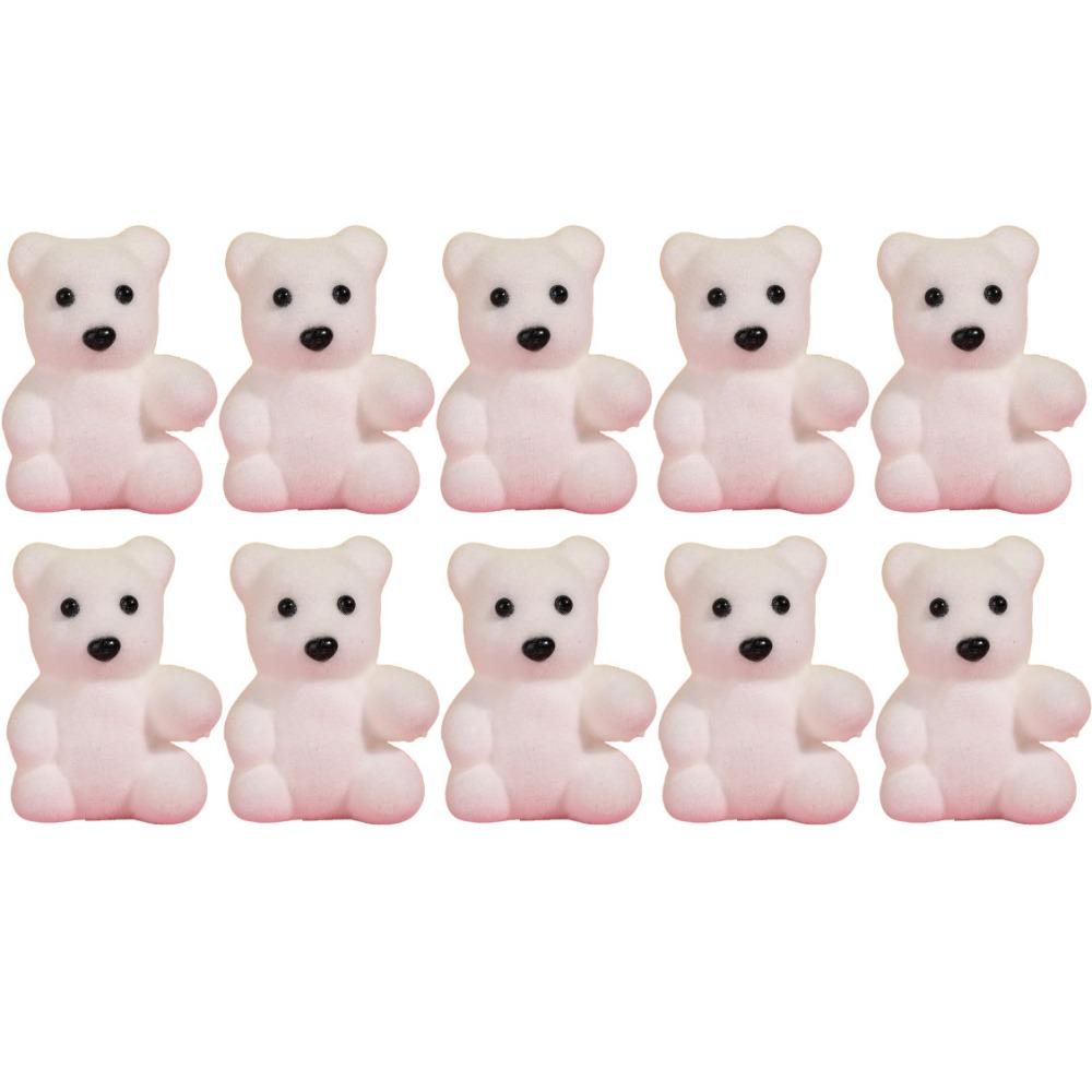 

10 шт./пакет Пенопластовый медведь Плюшевый медведь Пенопластовые игрушки Плюшевый мультяшный букет животных Кукла Девочка Подарок на день рождения белый