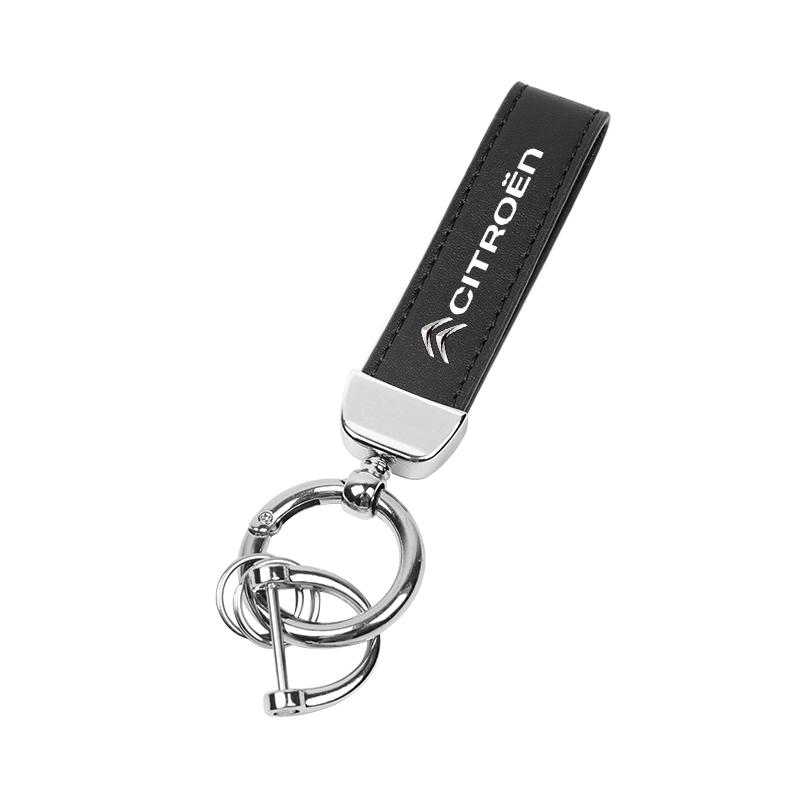 Car Logo Keychain Zinc Alloy Key Ring Accessories For Citroen C5X e-C4 X e-C3 C4 C3 C5 C-Elysee C-Crosser Berlingo C1 C6 C2
