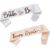 1Set Rose Gold Team Bride To Be Satin Sash Bachelorette Party Decoration Girls Hen Party Wedding Bridal Shower Decor Supplies