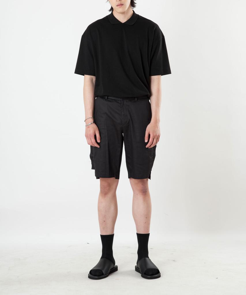 SOSOO Raw Edge Half Pants Black