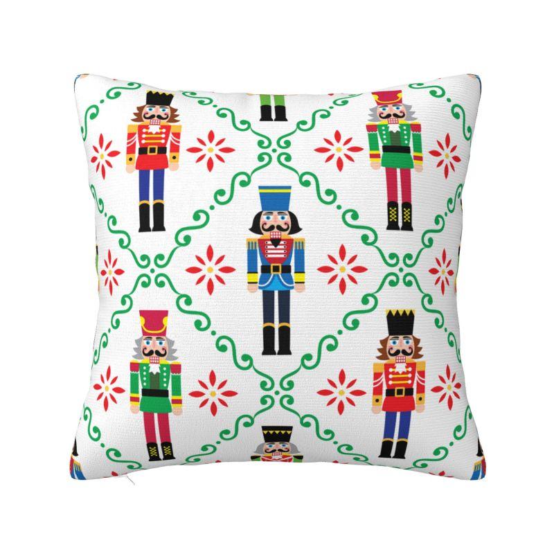 Nutcracker Soldier King Pillow Covers Decorative Cartoon Christmas Nutcrackers Nordic Cushion Cover Car Pillowcase