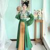 Chinese Tang Dynasty Style Hanfu Women's Tang Beizi Crew Neck Shirt Daily Waist-length One-piece Skirt