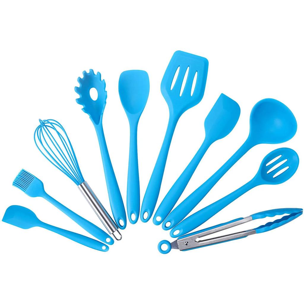10pcs Silicone Kitchenware Cooking Utensils Set Heat Resistant Kitchen Non-Stick Cooking Utensils Baking Tools