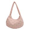 Women Puffer Tote Handbag Bow Pattern Padded Armpit Bag Puffy Top Handle Bag Quilted Padding Tote Bag Female Travel Bag