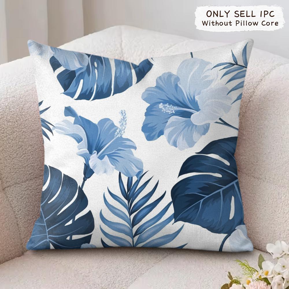 Boho Monstera Pattern Cushion Cover Soft Plush Fabric DoubleSided Printed Cushion Covers for All Seasons Modern HomeDecor Gift