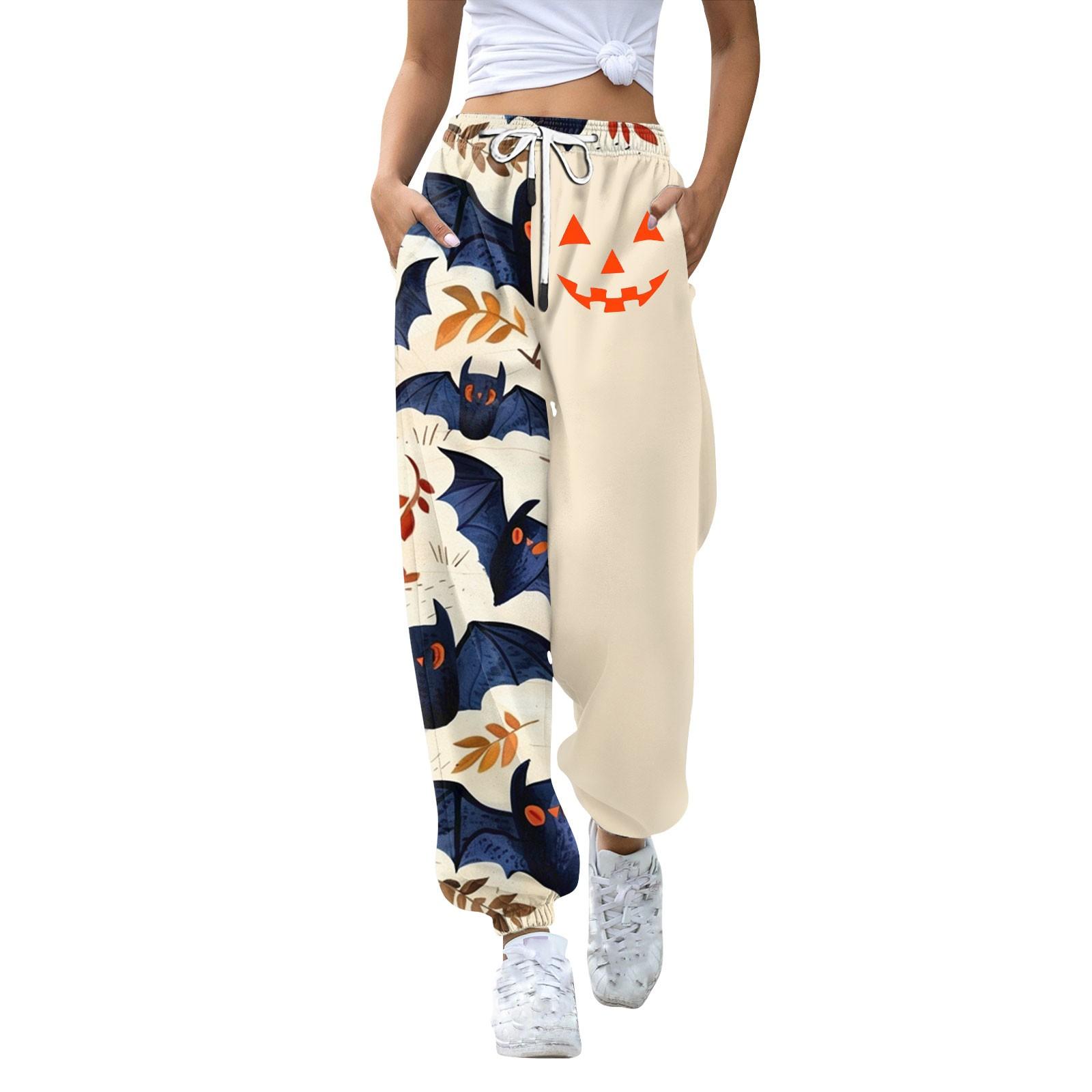 Женские повседневные модные спортивные штаны с принтом на Хэллоуин — фото 3