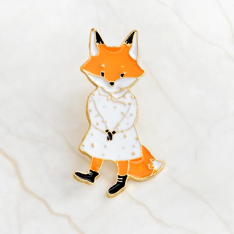 QIHE JEWELRY Pins and Brooches Rabbit/Fox/Cat Couple Enamel Pin Badges Hat Backpack Accessories Lovers Jewelry Gift for