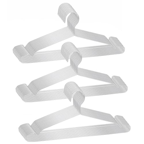gofuch Stainless Steel Laundry Hangers, Set of 30, Silver, Stylish, Durable, Rust-Resistant, Bend-Resistant, Unisex, Slim, Lightweight