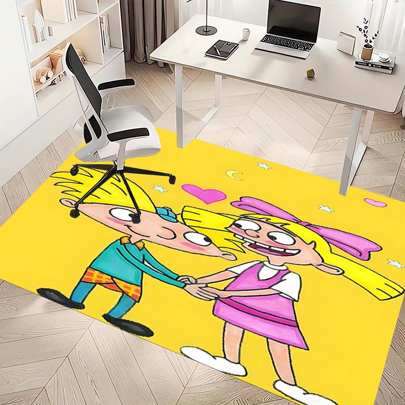 1pc Hey Arnold Print Area Rug - Soft, Washable Non-Slip Indoor Mat, Living Room, Home Office Decorative Rug,Office Decorative