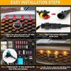 4x 6LED Grille Light Wiring Harness Kit Smoked Amber For Toyota Tacoma TRD Off Road Sport Models Front Grill 2020 2021 2022 2023