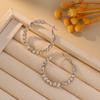Silver Needle Geometric Heart Hoop Earrings - Retro & High-End Style for a Bold Look