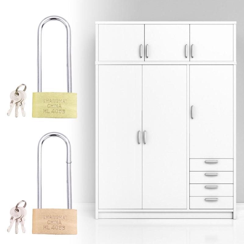 High Security Padlocks Pair Brass Cores Extended Shackles Rustproof Outdoor Lock Convenient for Gym Gate Schools