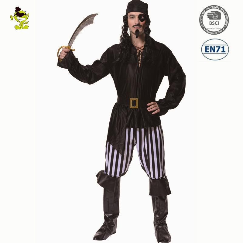 Halloween adult male pirate party costume, male pirate cosplay stage costume
