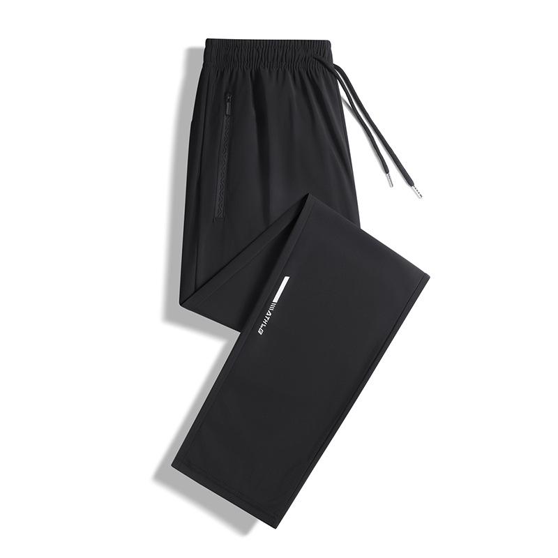 Męskie oddychające, szybkoschnące, jedwabne spodnie sportowe Ice Silk – elastyczne, lekkie, chłodne i swobodne, duże rozmiary