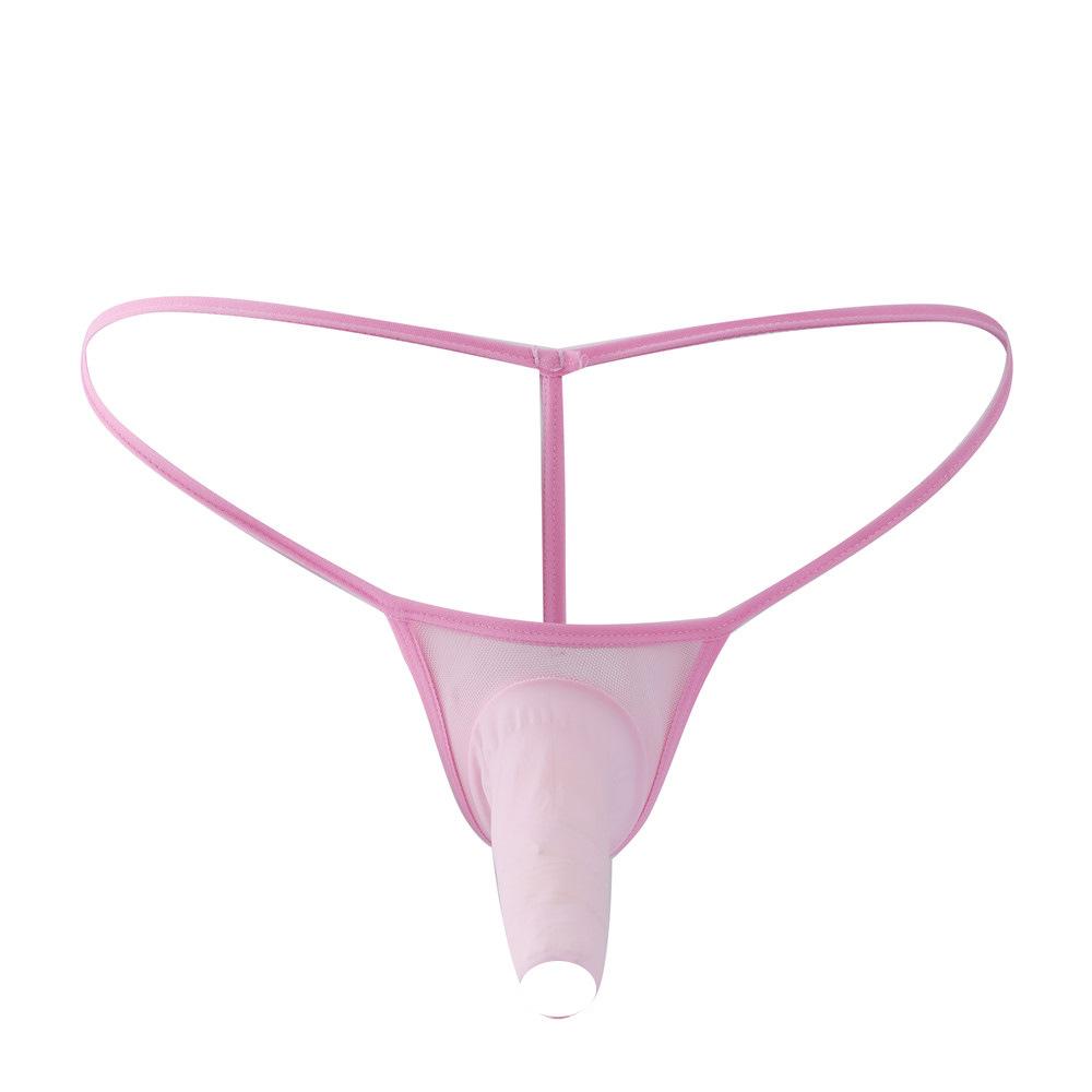 Elephant Nose Bikini Thong Men Panties Mesh See-Through Underwear Low Waist High Stretch Underpant Gay Sexy Peni Sheath G-String