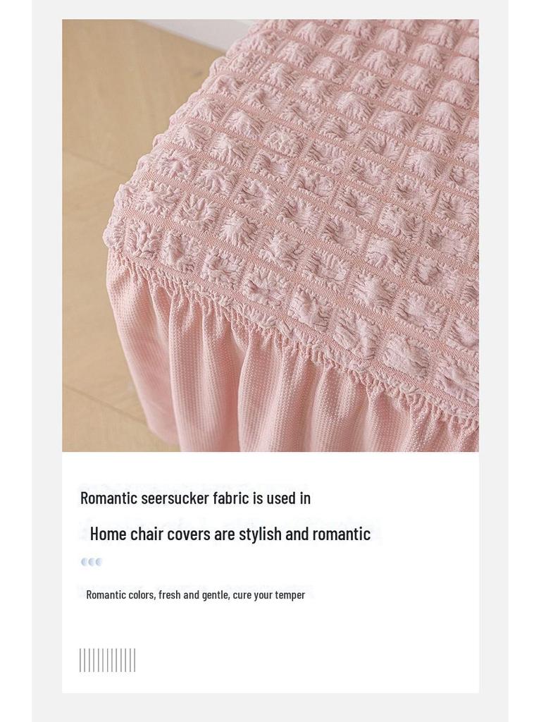 Capa de Cadeira Universal Seersucker com Saia, Estilo Espesso Tudo-em-Um para Sala de Jantar e Sala de Estar.