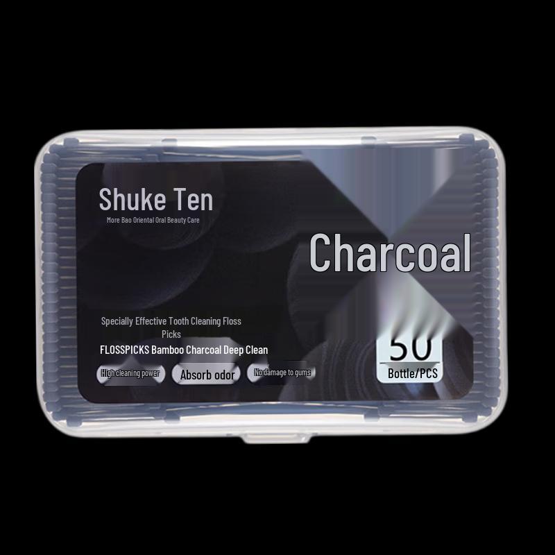 Shuke Bamboo Charcoal Deep Cleaning Dental Floss Picks