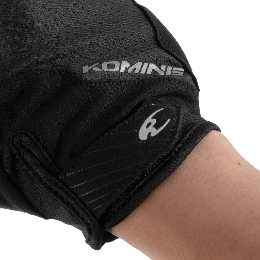 Komine GK-2603 Protective 3 Fingerless Mesh Gloves for Motorcycles Black Red S