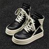 Scarpe da ginnastica alte alla moda, testa grande, suola spessa, triangolo invertito americano, rialzanti, di nicchia, con cerniera da uomo, stile high-street, scarpe muffin, stivali Martin, scarpe da skate