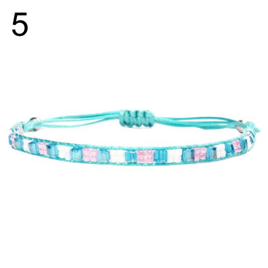 Summer Beach Bohemian Beading Wax Rope Handmade Woven Bracelet Women Jewelry