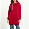 Women's Casual Hooded Zip-Up Sweatshirt Tunic for Everyday Wear