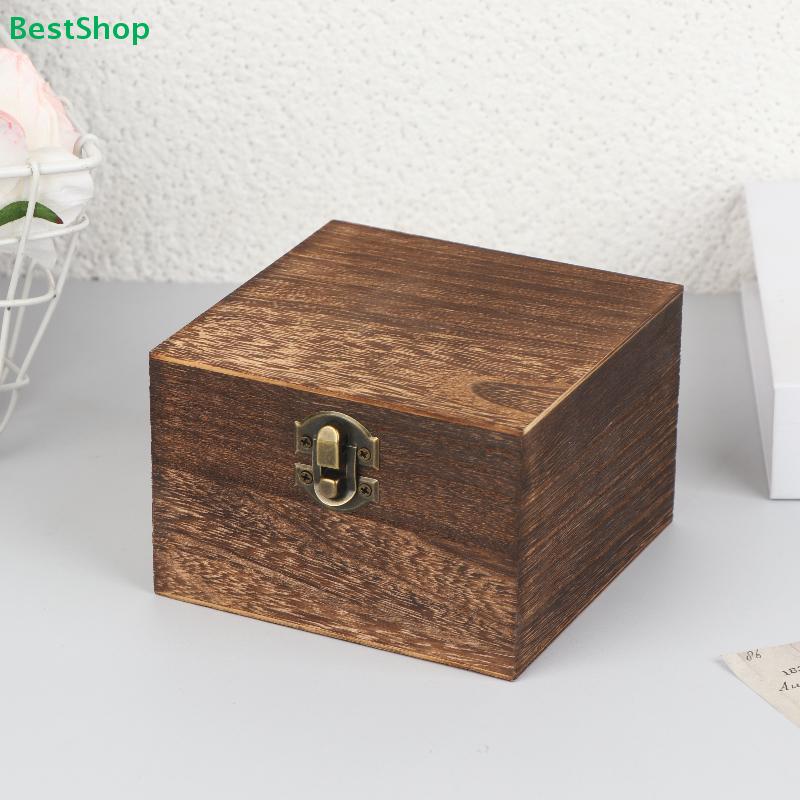 Retro Wooden Keepsake Box – Durable Storage Case with Metal Clasp for Home & Office