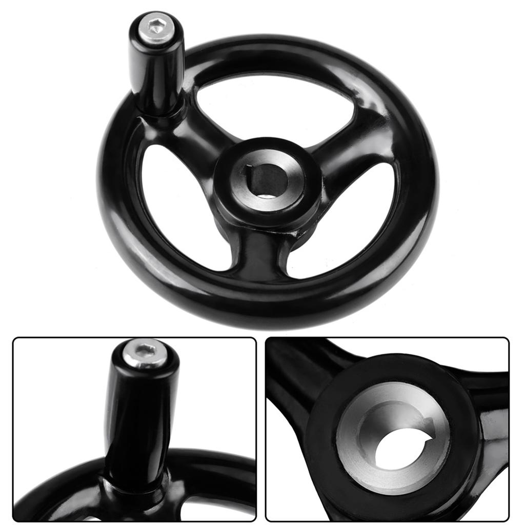 Volantino per fresatura di precisione, 3 razze, 12*100 mm, per fresatrici, torni, rettificatrici
