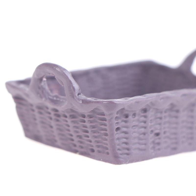 1/12 Dollhouse Miniature Mini Resin Storage Basket Model Accessories Toys