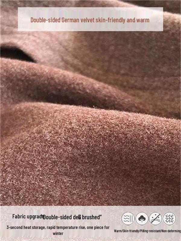 KY00 Women's Thermal Fleece Long-Sleeve Top - New Autumn/Winter Base Layer with Half-High Collar, Thick Double-Sided Fleece, Versatile Wear