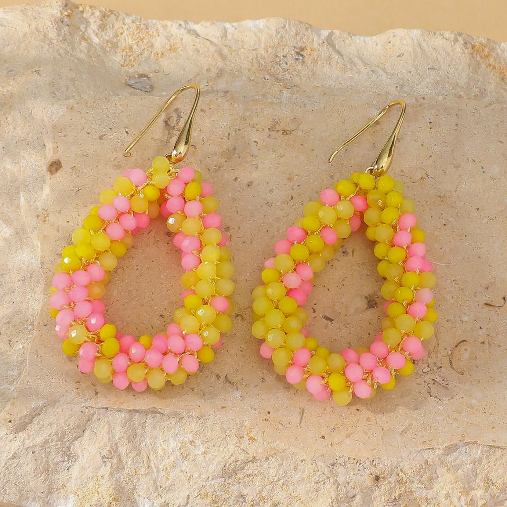 Orecchini Pendenti a Goccia Multicolore Stile Boho per Donna Eleganti Orecchini Pendenti con Perline di Cristallo Fatti a Mano Gioielli per Festa in Spiaggia Estiva