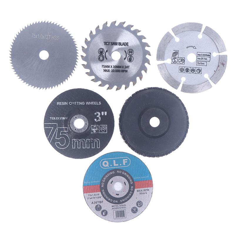 7Pcs 75mm Cutting Disc For Hole Angle 10mm Circular Saw Blade Sander Sanding Tool Tile Wood Metal Cutting Disc