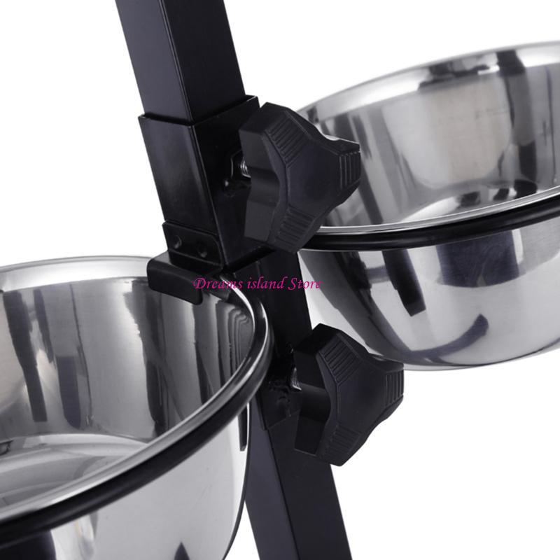 Dog Feeding Bowls Adjustable Elevated Pet Feeding Water Bowls with Stand HX6C