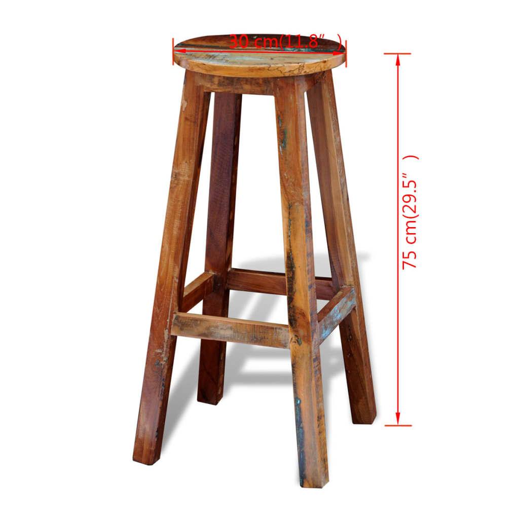 Vidaxl Bar Stool, Solid Reclaimed Wood