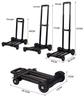 Compact Folding Hand Truck: Portable Four-Wheel Small Trailer Cart for Travel, Shopping, and Luggage Transport.