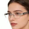 Moda lat 2000 Okulary bez oprawek Plastikowa oprawka Okulary korekcyjne Okulary do pracy i na co dzień Ulepszenie stroju na spotkanie biznesowe